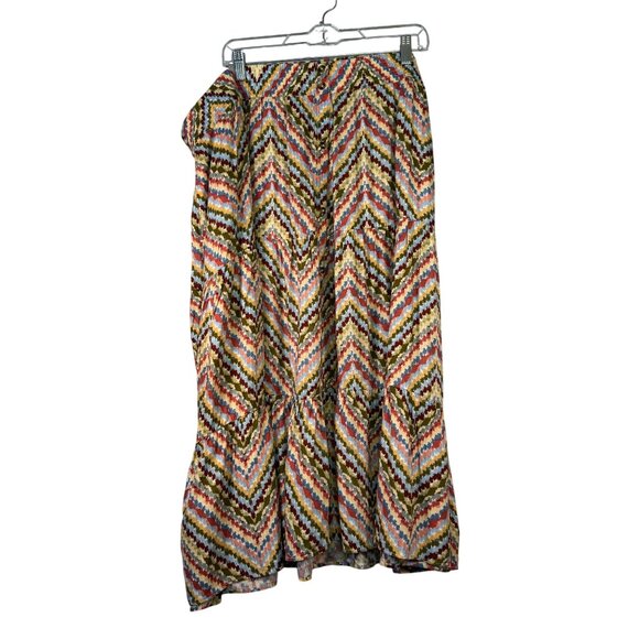 New Women's Sonoma Tiered Maxi Multi Stripe Button down Skirt Size 3X - Picture 1 of 6